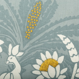 Coussin brodé "Wild" vert céladon 58x38cm