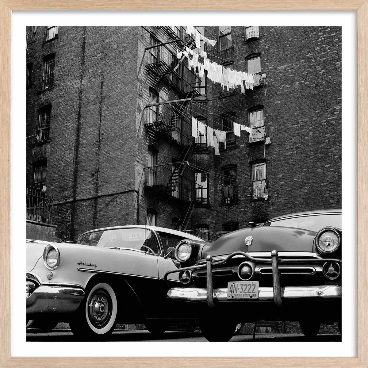 Affiche Photo ancienne New York - Vue sur cour Affiche sous cadre bois