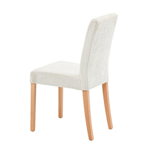 Gemma - lot de 2 chaises - en velours côtelé - Beige