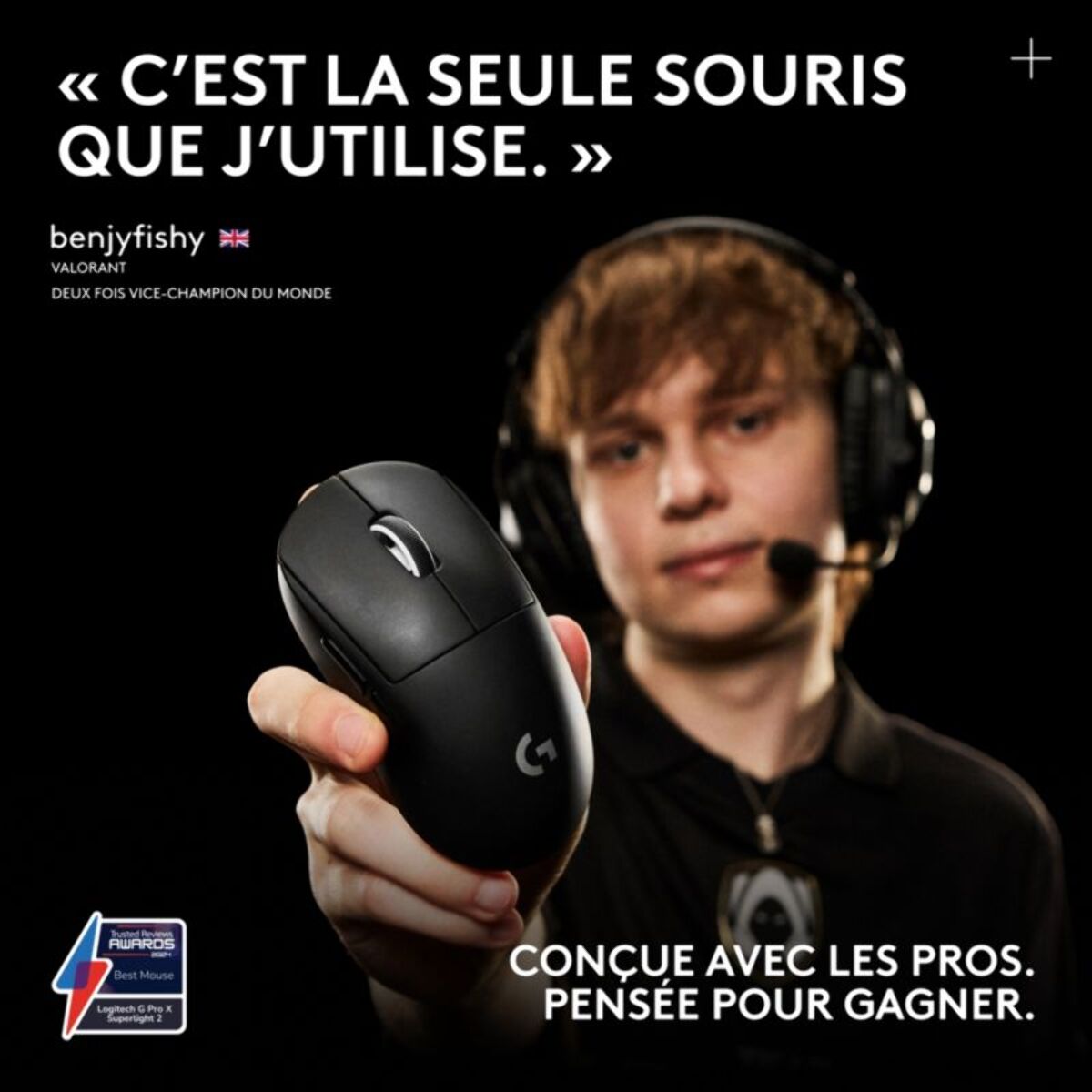 Souris Gamer Sans Fil LOGITECH G PRO X SUPERLIGHT 2 LIGHTSPEED Noir