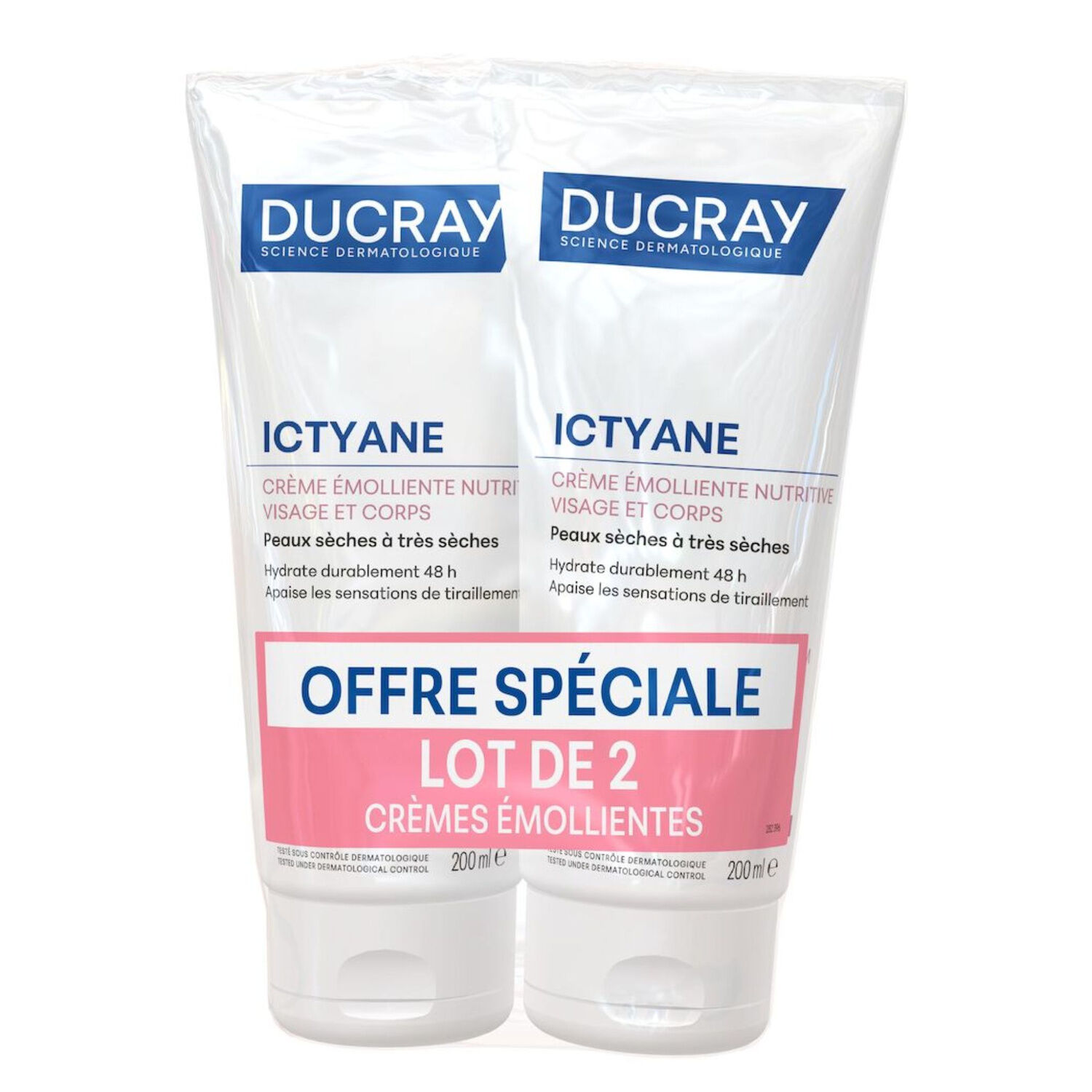 Ictyane - Crème Émolliente Nutritive Peaux Séches et très Sèches 2X200ml OFFRE SPECIALE