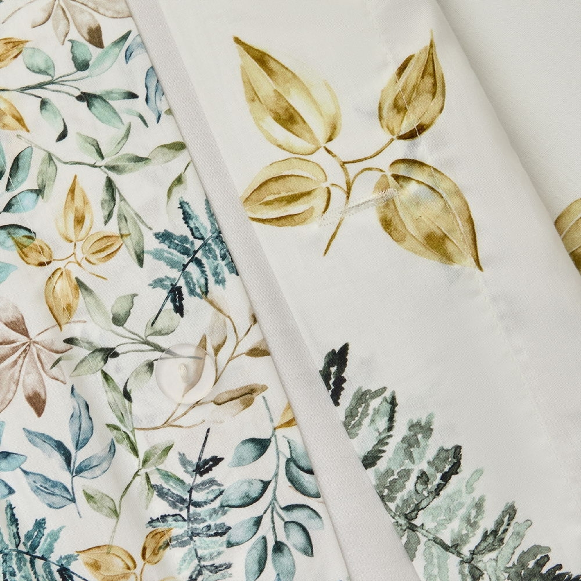 Funda nórdica algodón hojas en rama Folo color verde 100% Algodón percal