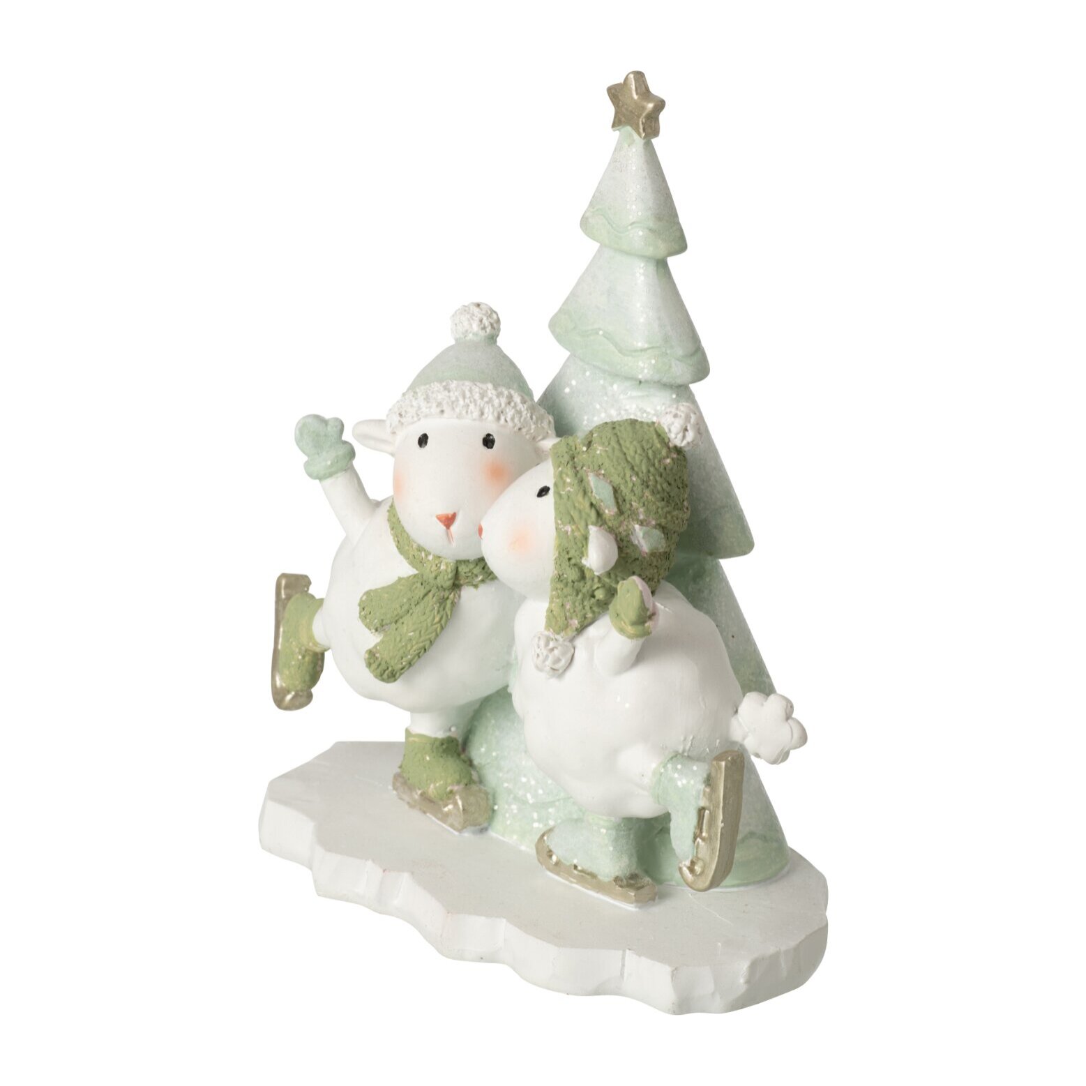 J-Line Mouton patin et pin Pierre - blanc/vert