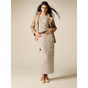 Oltre - Gonna tubino in tulle con paillettes - Oro