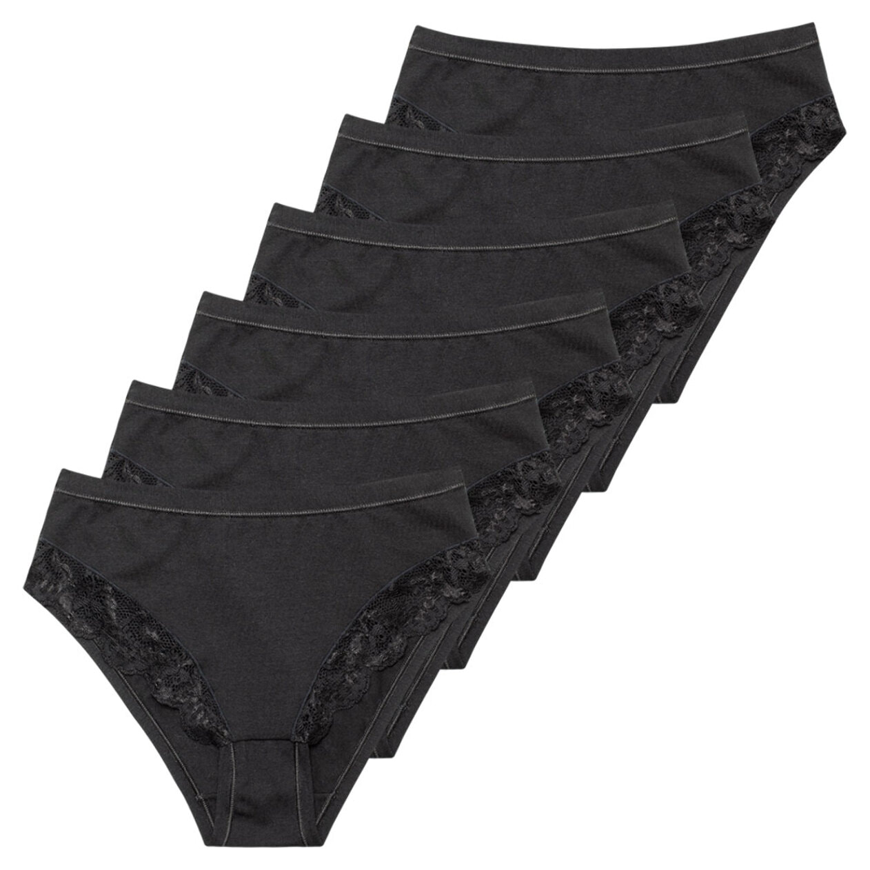 6 Slip da Donna Fianco Alto Nottingham in Cotone Modal, Art. SA6100, Nero