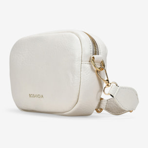 Bolso bandolera beige asa con anillas