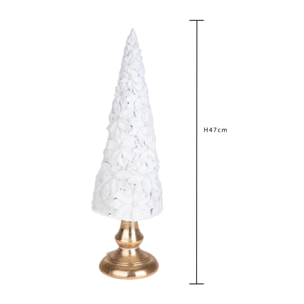 Cono con Stella Natale - Pezzi 1 - Colore Bianco - 14x47Hx14cm - Bianchi Dino