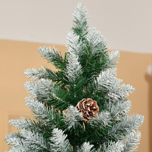 HOMCOM árbol de Navidad Artificial Ø105x210 cm con 1440 Puntas de PVC y 75 Piñas con Ramas Apertura Automática Base Plegable y Soporte de Acero para Interiores Verde
