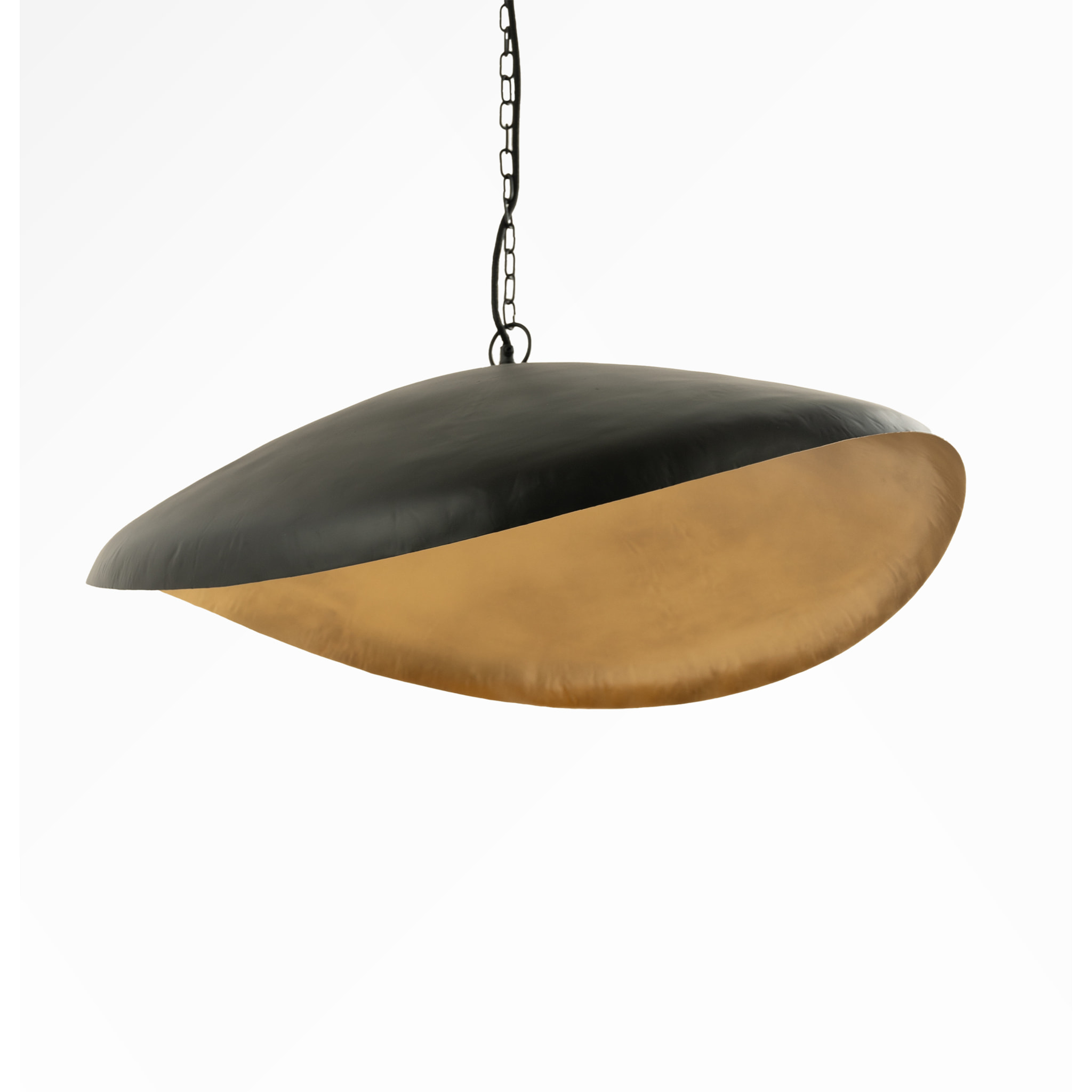 Suspension Pacha en métal noir et doré D74 cm