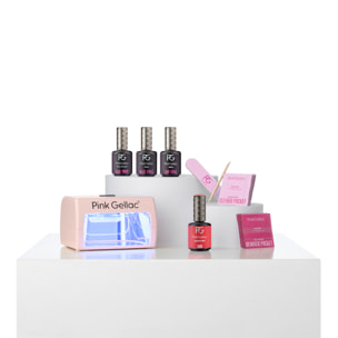 Kit de manucure avec lampe UV LED rose