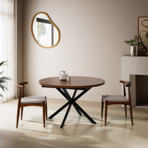 Mesa redonda extensible Murano efecto Nogal, 120-160 cm
