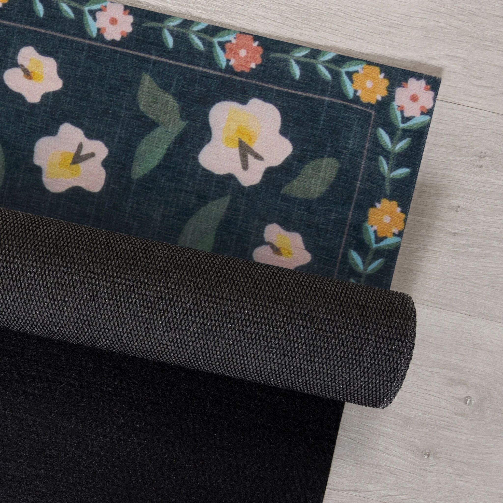 Tapis NORDIC FLORAL Bleu