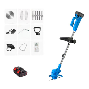 Desbrozadora eléctrica 21V con batería de litio sin escobillas de DOBLE BATERIA 13000mAh.