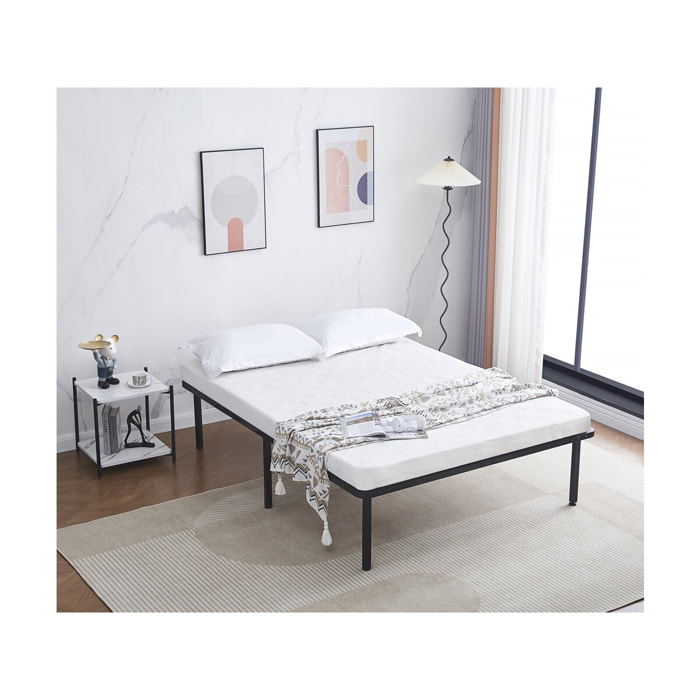 Cadre à lattes + pieds pour matelas 140 x 190 cm - 26 lattes