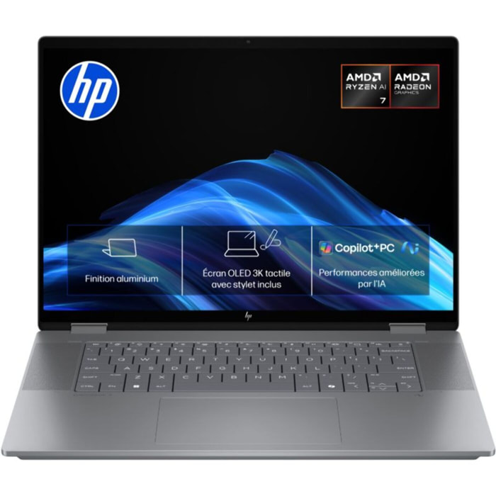 Ordinateur portable HP OmniBook X Flip ar0003nf 16 pouces OLED AMD Ryzen AI 7 350 24 Go RAM LPDDR5x SSD 512 Go Copilot+PC