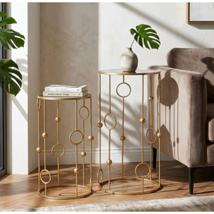 TAVOLINETTO CAGE COPPIA CM Ø 50X100-40X80