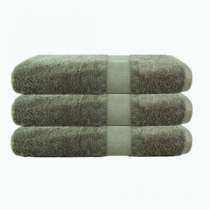 Lot de 3 maxi draps de bain 500 gr/m2 100%coton