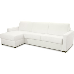 Canapé d'angle convertible express 5 places en tissu bouclette - PALOMA
