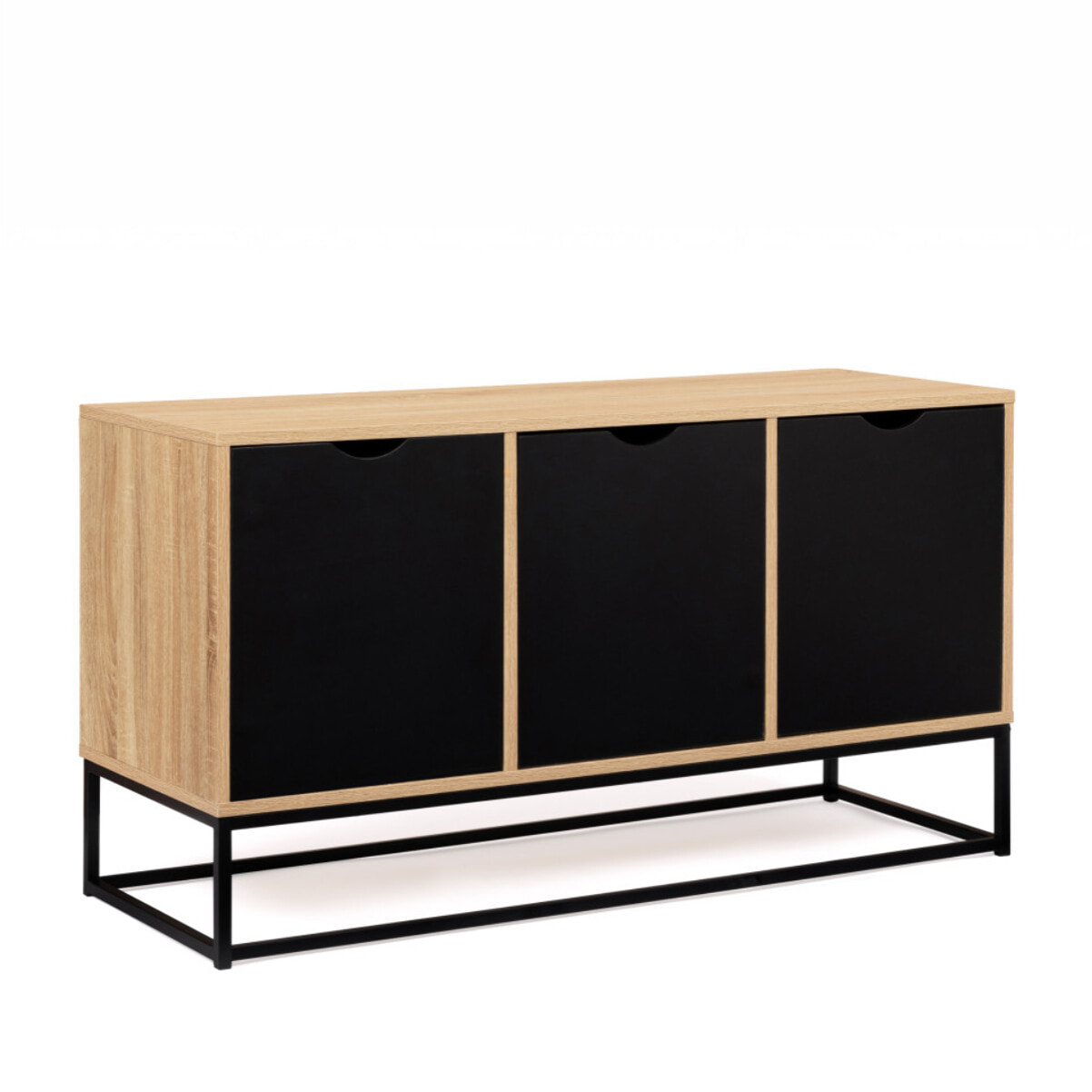 Buffet Manhattan 3 portes bois et noir L113cm