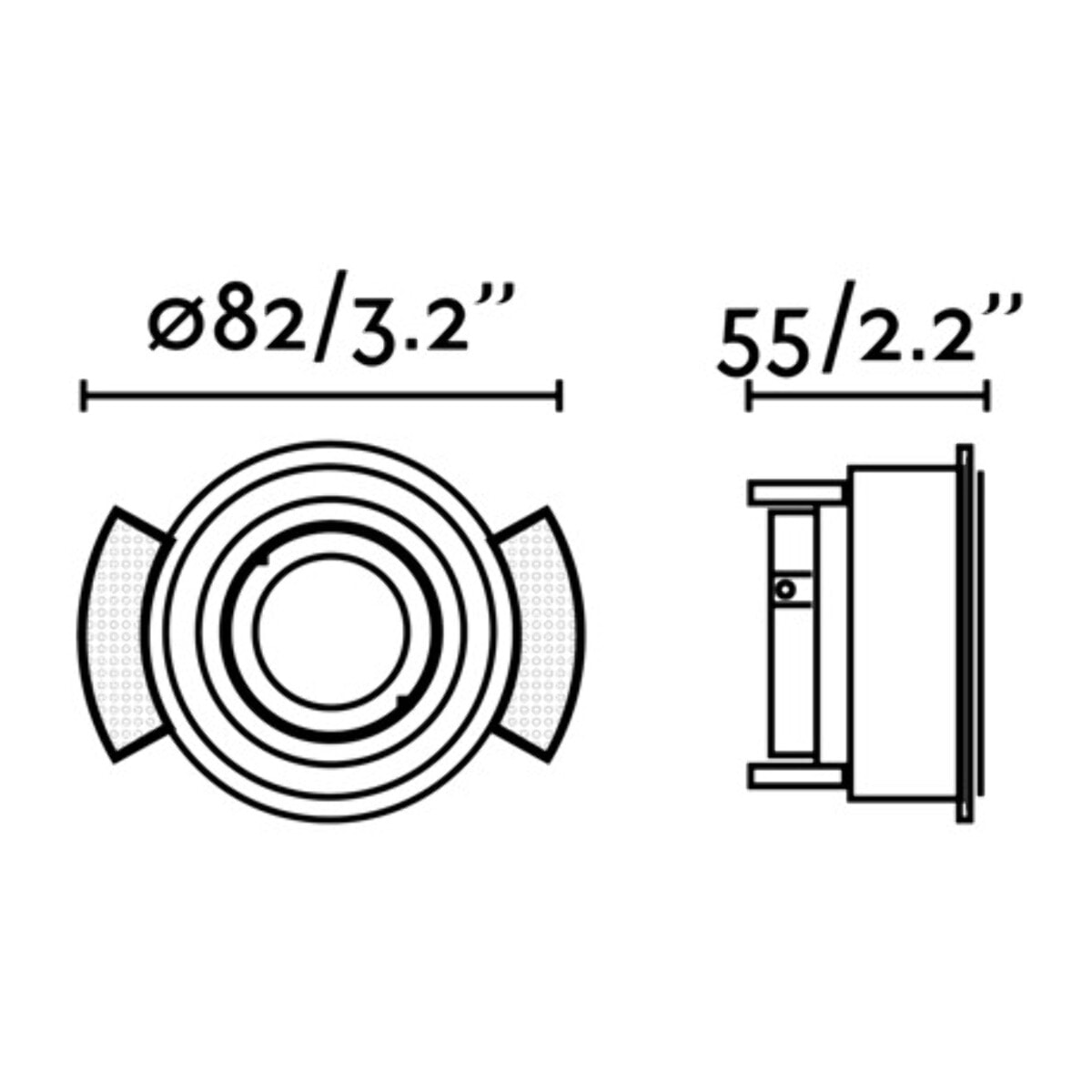 HYDE R Lámpara empotrable blanco redondo orientable sin marco