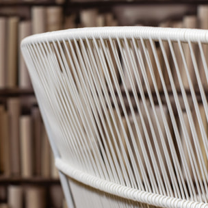 Fauteuil de table extérieur en polypropylène blanc CON DAO
