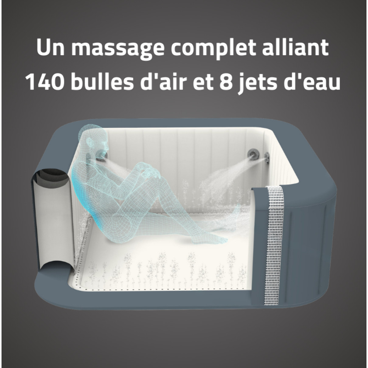 Bestway Spa gonflable carré Lay-Z-Spa Hawaii HydroJet Pro 4-6 personnes