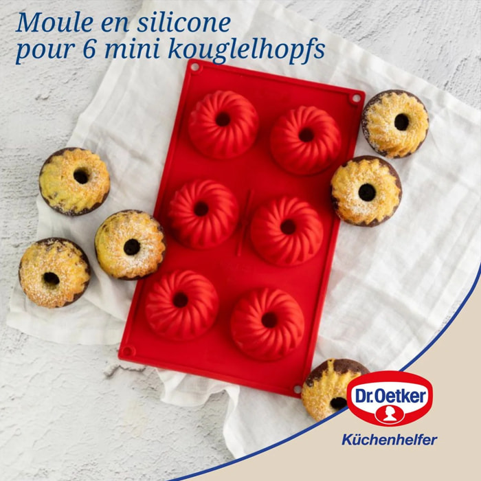 Moule à kougelhofs 6 empreintes 30 cm Dr.Oetker Flexxibel Love