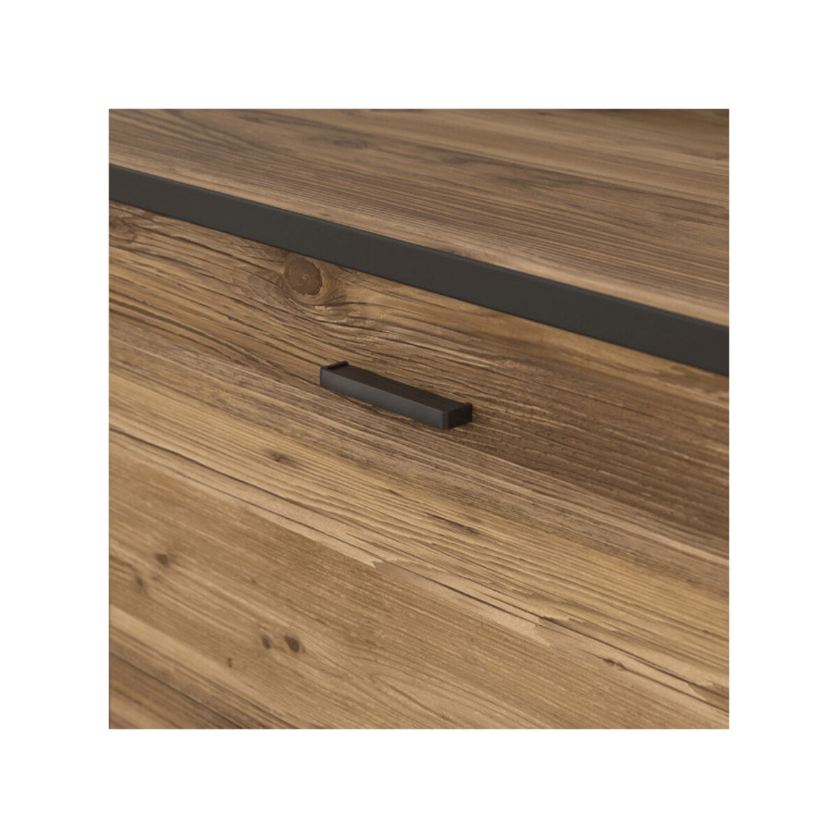 Buffet en bois effet chêne et noir style industriel L200cm - YAL