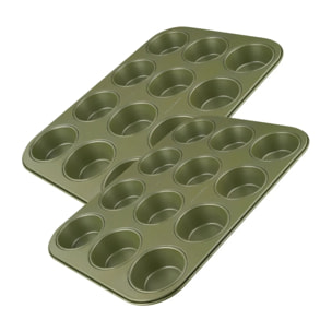 Lot de 2 moules à gâteaux 38,5/26,5 cm en acier Zenker Green Vision