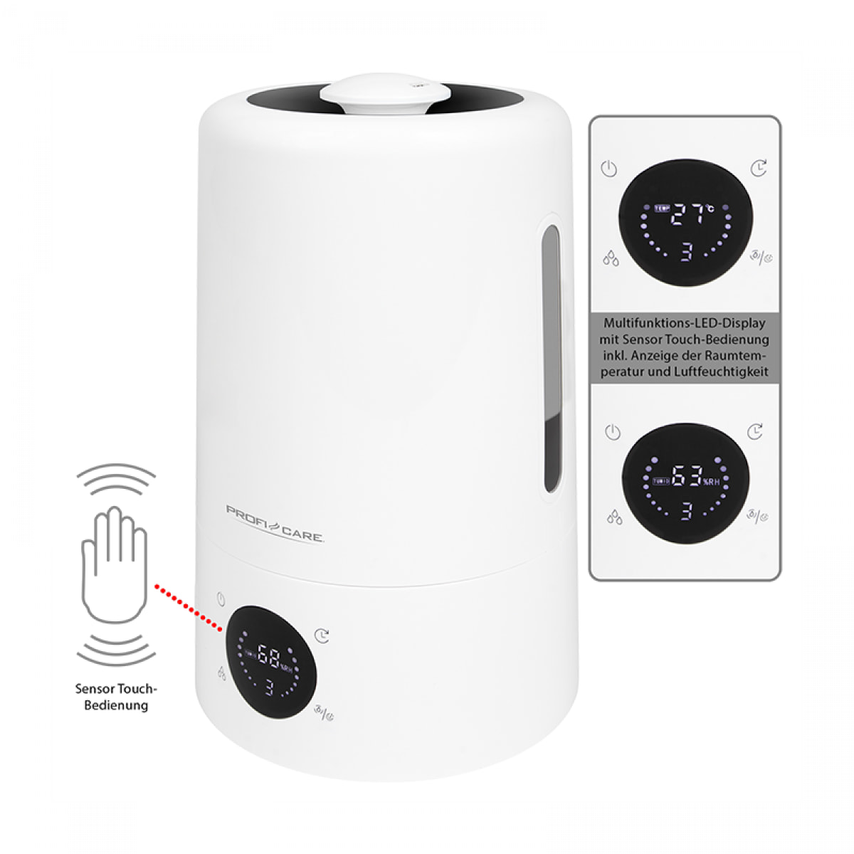 Humidificateur d'air Proficare PC-LB 3077 Blanc