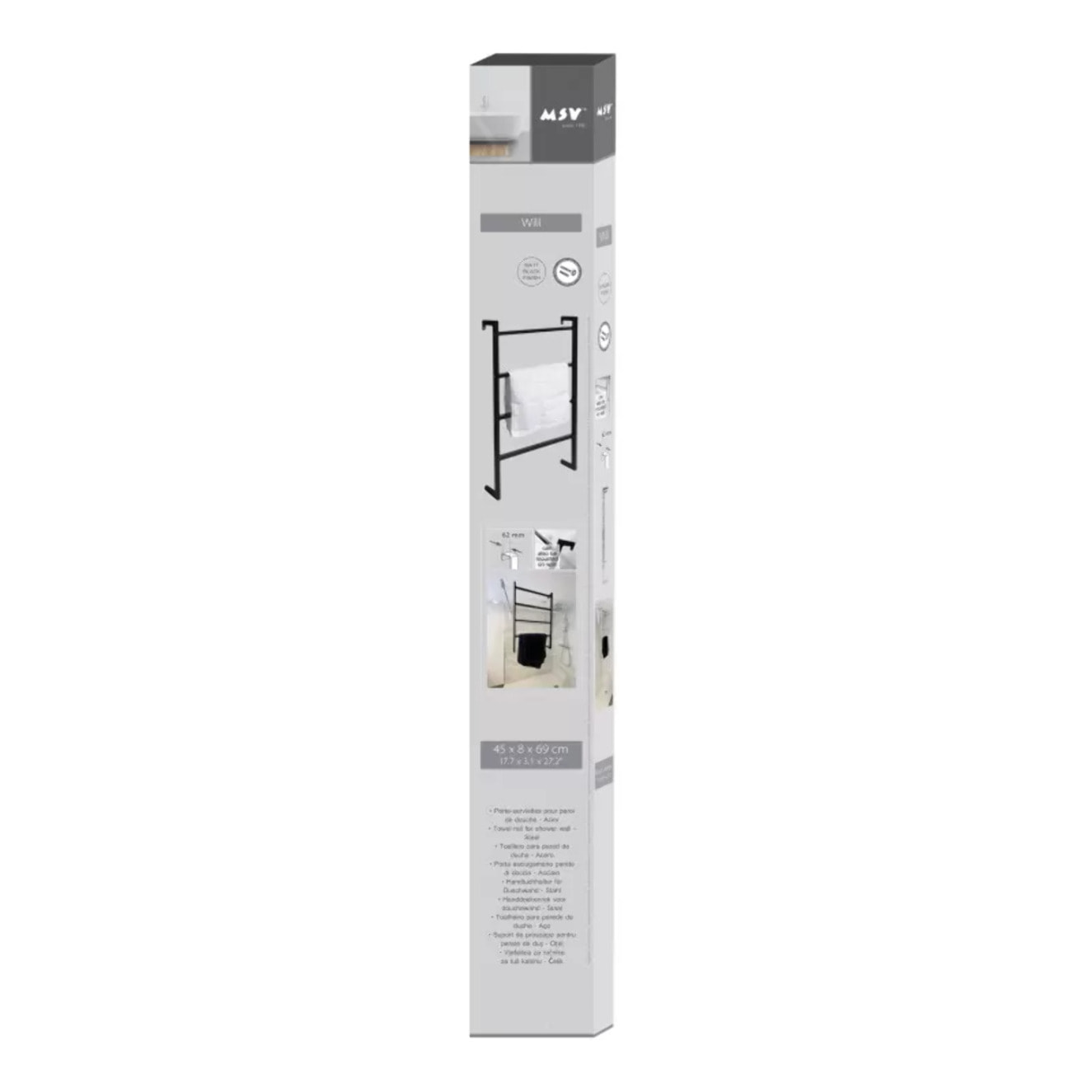 Porte serviettes Will spécial Paroi de douche, Porte ou a fixer au mur MSV