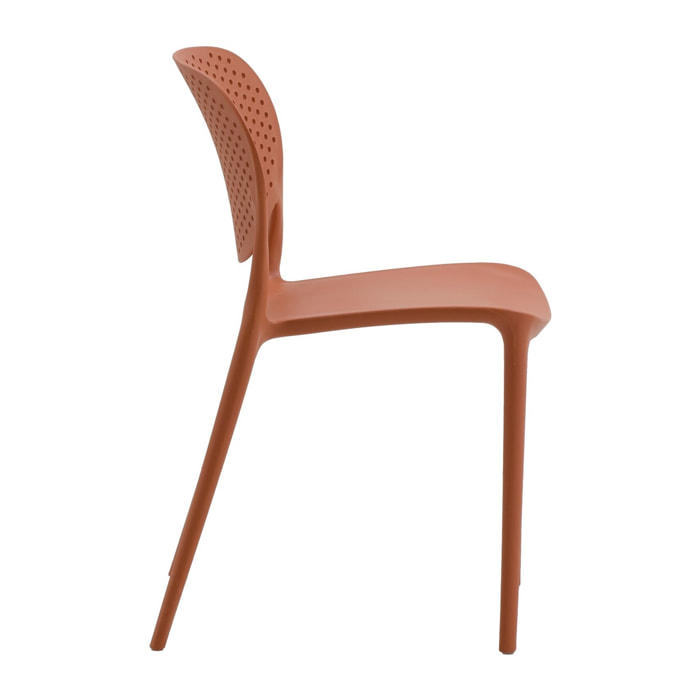 Set di 4 sedie MAIORCA in polipropilene terracotta, impilabili