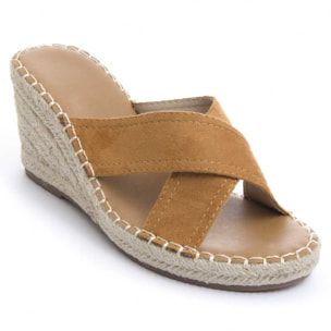 Sandalias de Cuña - Marron - Altura: 7 cm