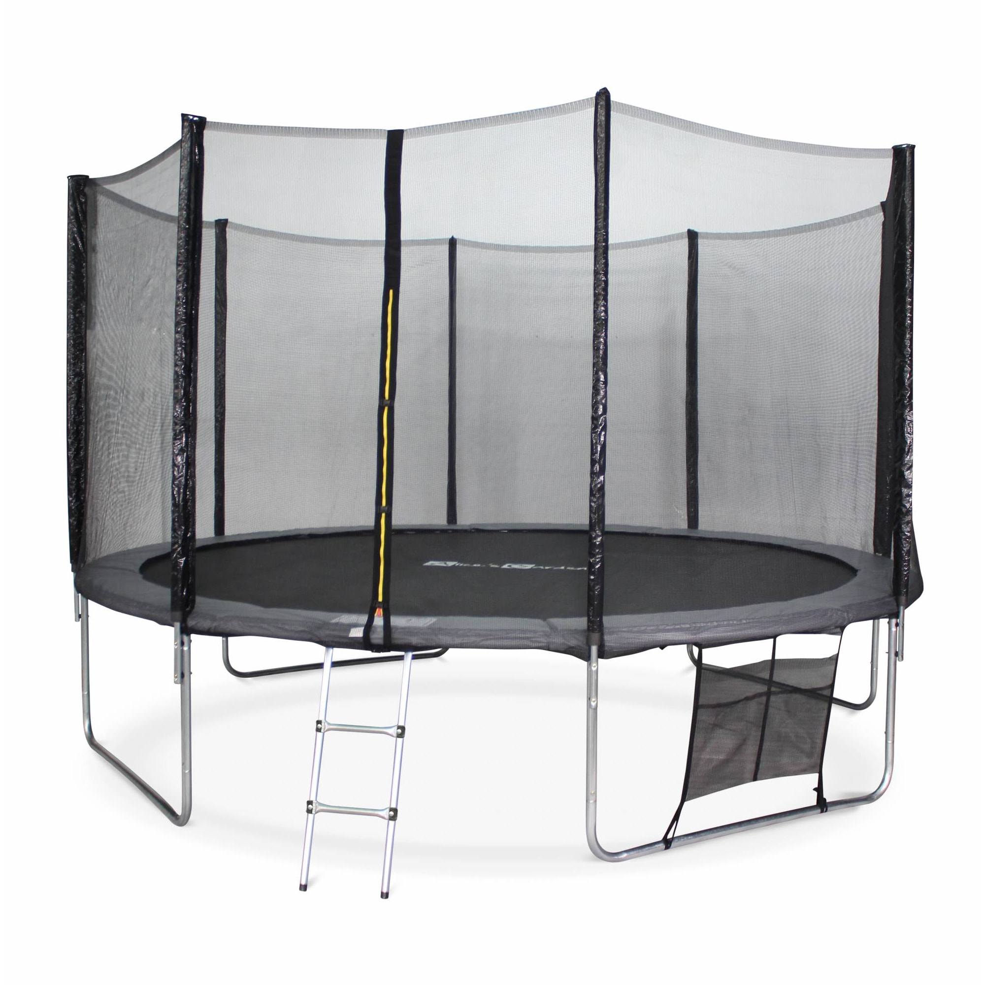 Trampoline 400cm gris avec filet de protection.  échelle. bâche. filet pour chaussures. kit d'ancrage  - Mercure XXL- Trampoline de jardin 400 cm 4m| Qualité PRO.|Normes EU.