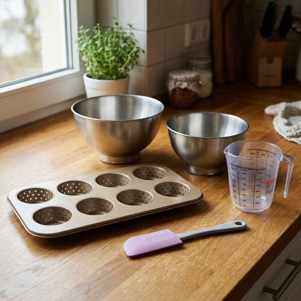 Set de 5 ustensiles de pâtisserie moule à gâteaux bol spatule pâtisserie et verre doseur Zenker Mojave Gold