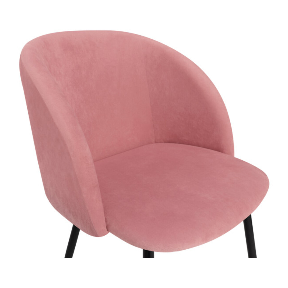 Chaises Nina velours rose pieds noirs - lot de 2
