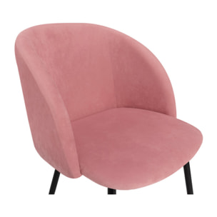 Chaises Nina velours rose pieds noirs - lot de 2