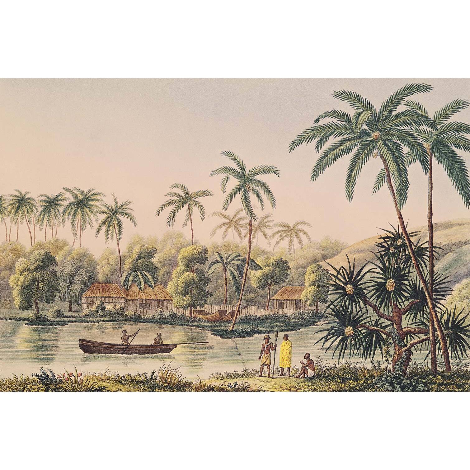Tableau célèbre tahiti matavae au 19eme siècle  Toile imprimée