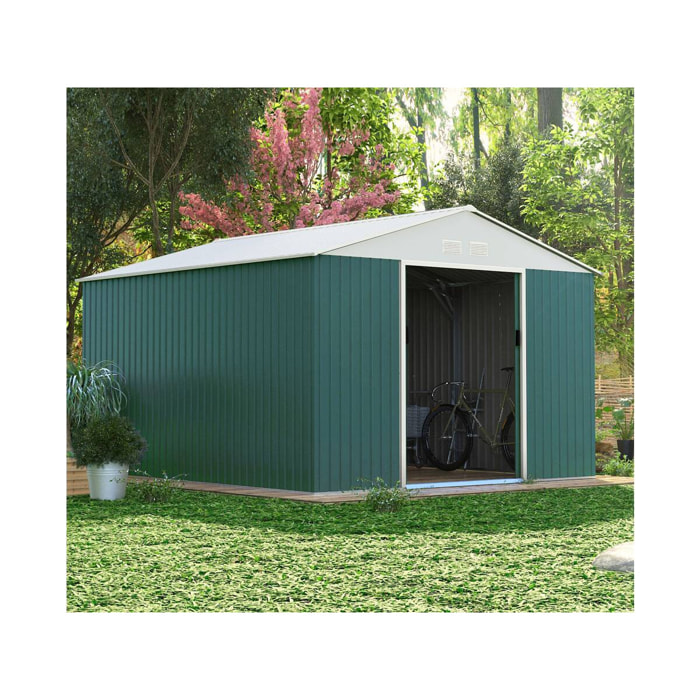 Abri de jardin métal "Rosas" - 10,85 m² - Vert