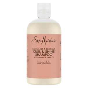 Shampoing Shea Moisture Boucles & Brillance à la noix de coco et à l'hibiscus (384ml)