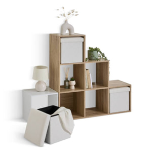 Pouf pliable Mix'n modul 31x31 cm bouclette blanche