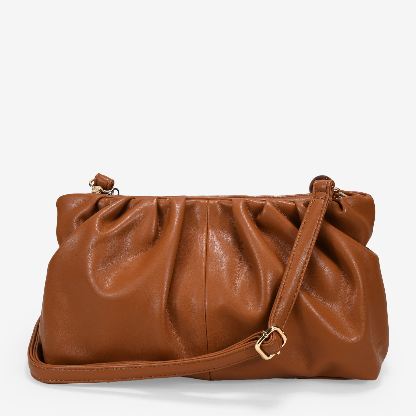 Bolso de mano cuero con asa de cuentas
