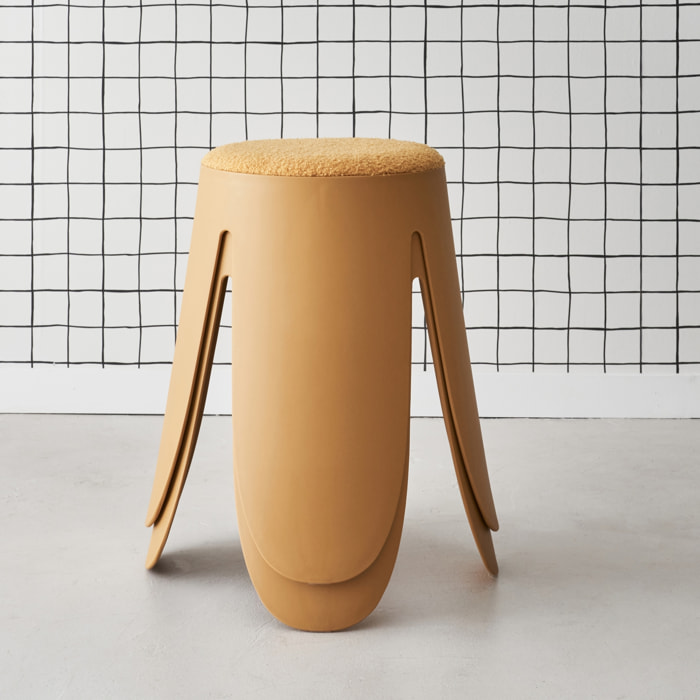 Tabouret empilable bouclette texturée (lot de 2) NIKI