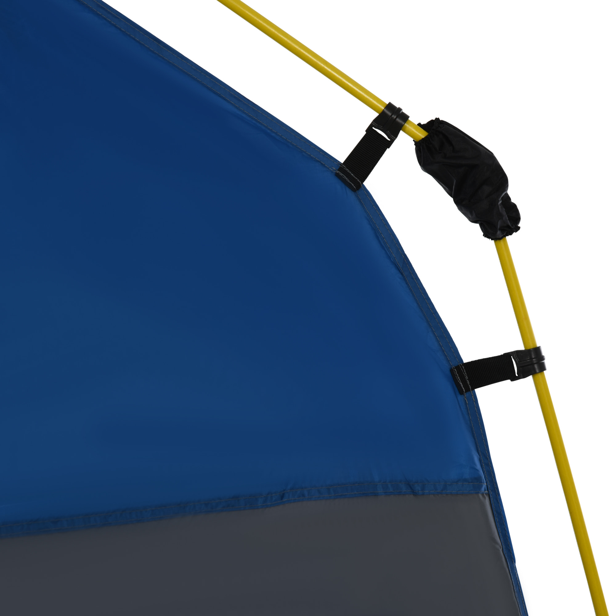 Tente de camping familiale 4 personnes montage instantanée pop-up 4 fenêtres pare-soleil dim. 2,4L x 2,4l x 1,95H m fibre verre polyester bleu anthracite