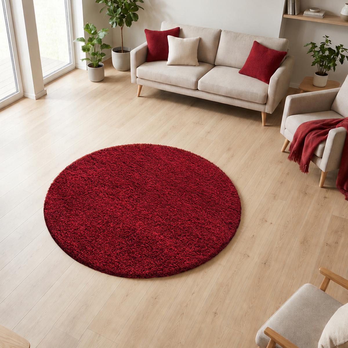 Tapis poils longs shaggy tissé motif uni ZASIVE
