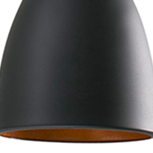 RETRO Lampe suspension noire et cuivre