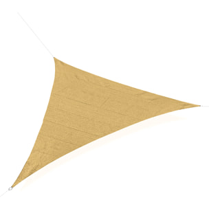 Voile d'ombrage triangulaire grande taille 5 x 5 x 5 m polyéthylène haute densité résistant aux UV sable