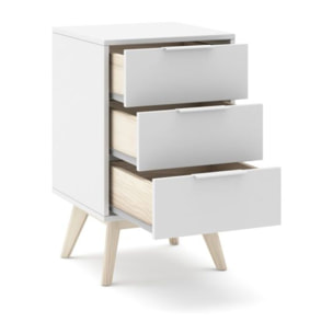 Mesita de noche Numa 3 cajones Blanco - Oak Soft