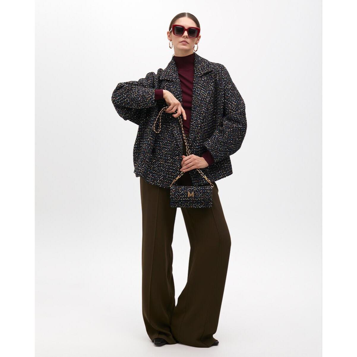 Giacca tweed fili multicolore