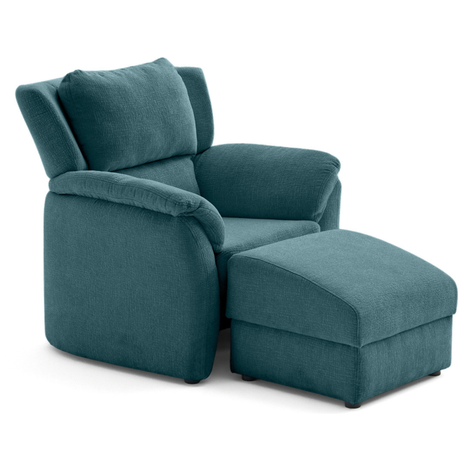 Bastille - fauteuil en tissu velours relief - Bleu